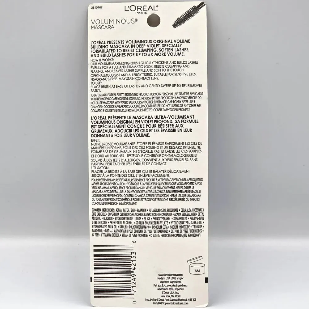 L'Oreal Volumious‎ Original Building Mascara #970 Deep Violet